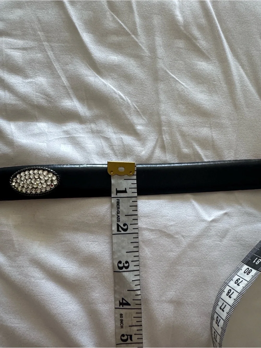 Simons Black leather  Belt with Sparkling Crystal Accents